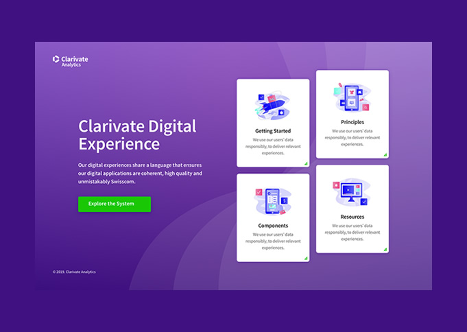 Clarivate Design System homepage screen